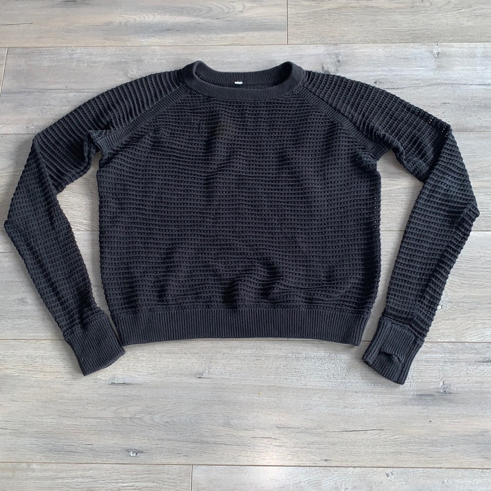 lululemon athletica Black Crew Neck Sweater